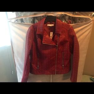 NWT red studded New York and company Moto jacket